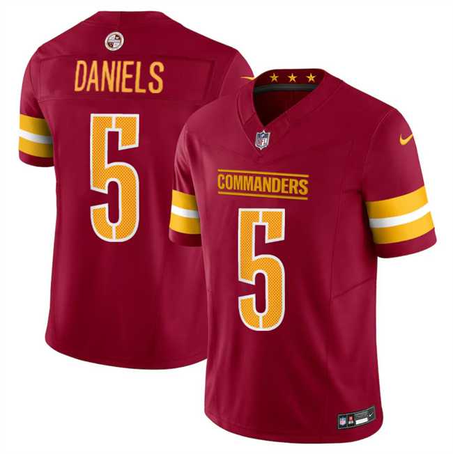 Men & Women & Youth Washington Commanders #5 Jayden Daniels Burgundy 2024 Draft F.U.S.E Vapor Limited Stitched Jersey->tennessee titans->NFL Jersey
